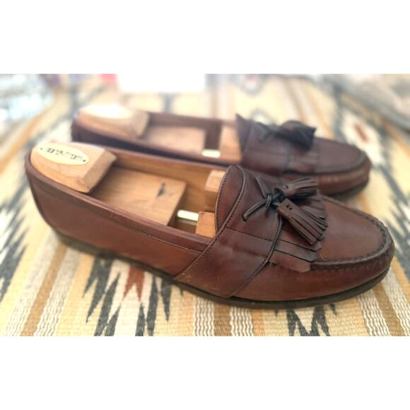 Vintage Cole Haan Brown Leather Tassel Loafers Men\'s 10.5 D Kiltie Preppy Dress main image 6
